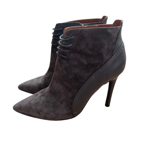 Halston Gray Suede Irene Stiletto Boots Sz 10 - Picture 5 of 8